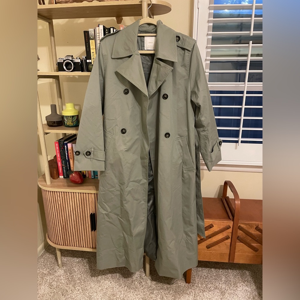 Mango Olive Trench Coat XS